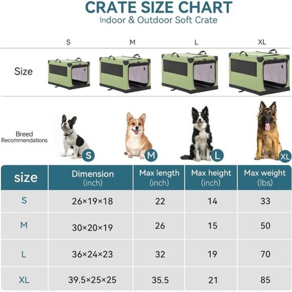 Dog Crates for Medium Dogs, 36" L x 24" W x 23" H Adjustable Fabric Cover - Picture 3 of 7